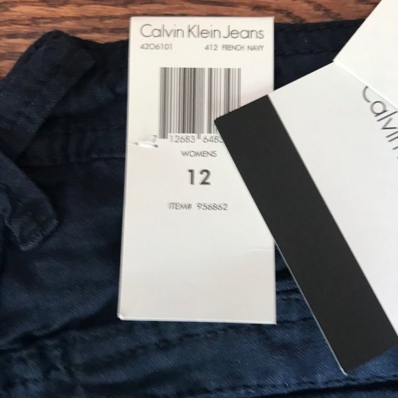 CALVIN KLEIN JEANS Women's shorts NWT Sz 12 Color Blue - Picture 5 of 5